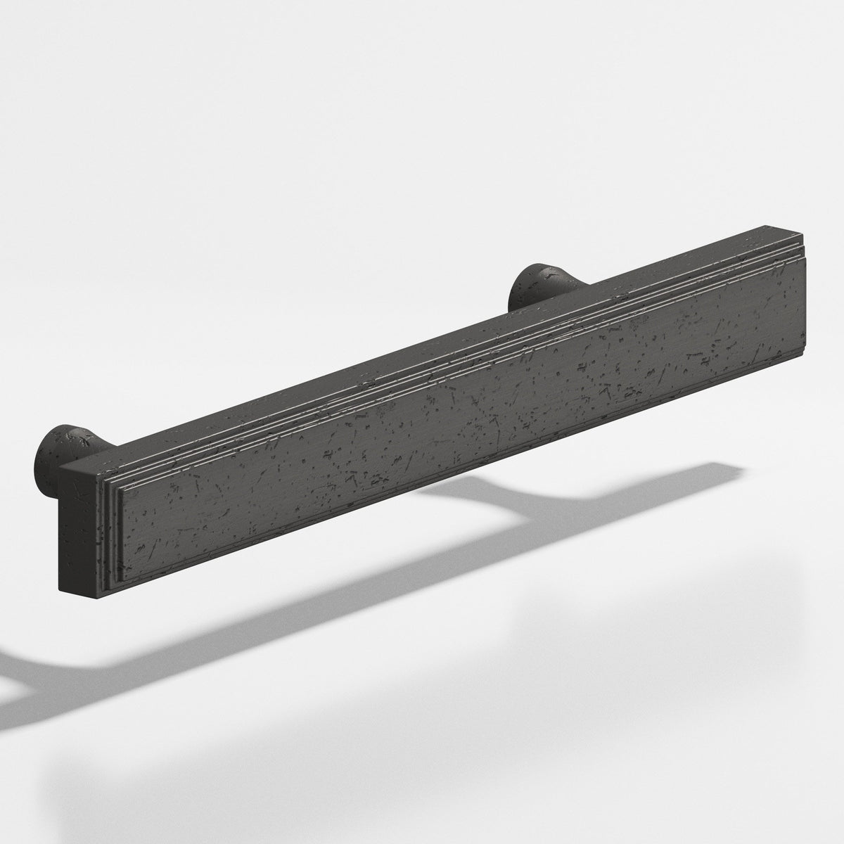 Colonial Bronze 941 Stepped Rectangular Pull with Flared Posts, 3/4 x 3/8 in Cross Section - Distressed Satin Black