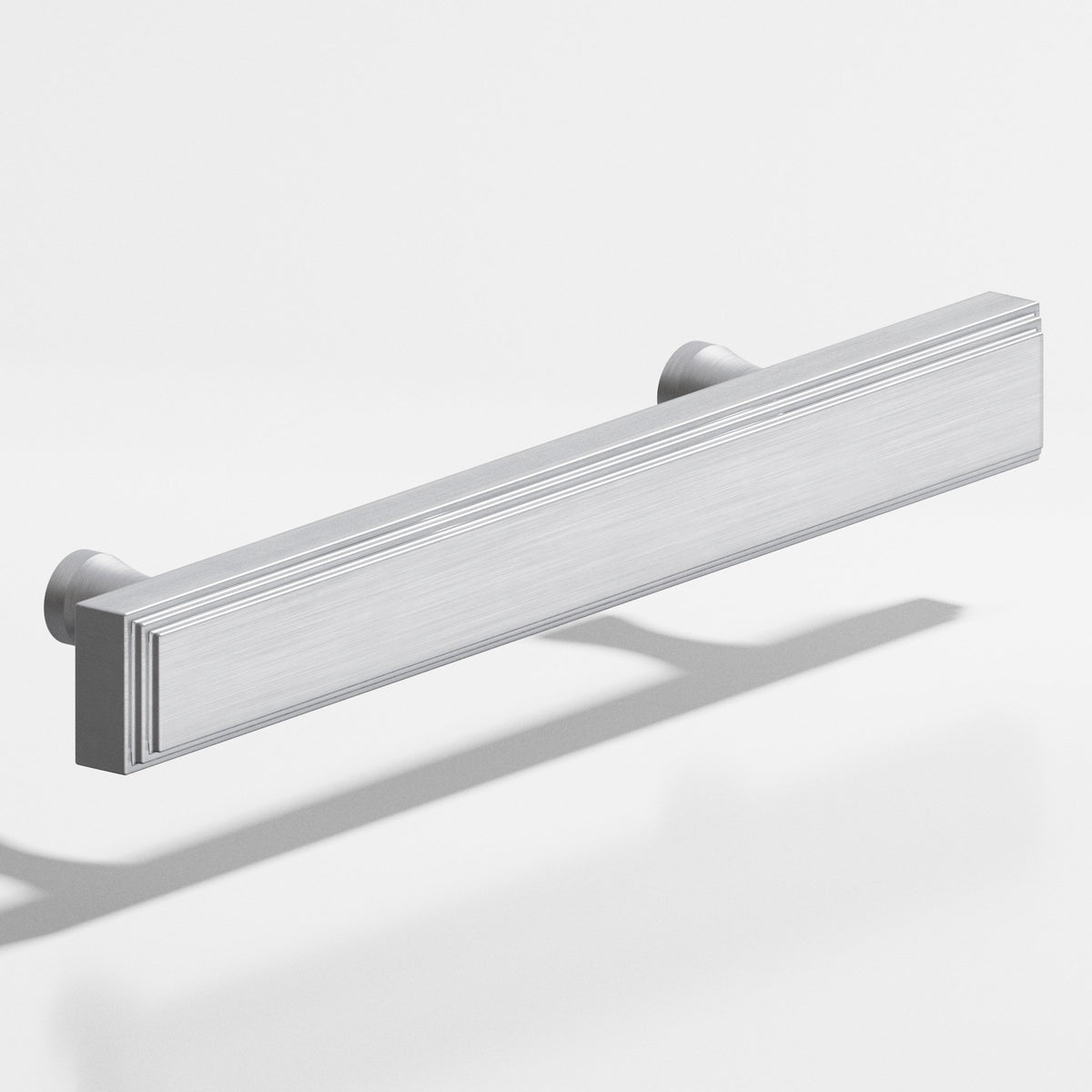 Colonial Bronze 941 Stepped Rectangular Pull with Flared Posts, 3/4 x 3/8 in Cross Section - Matte Satin Chrome