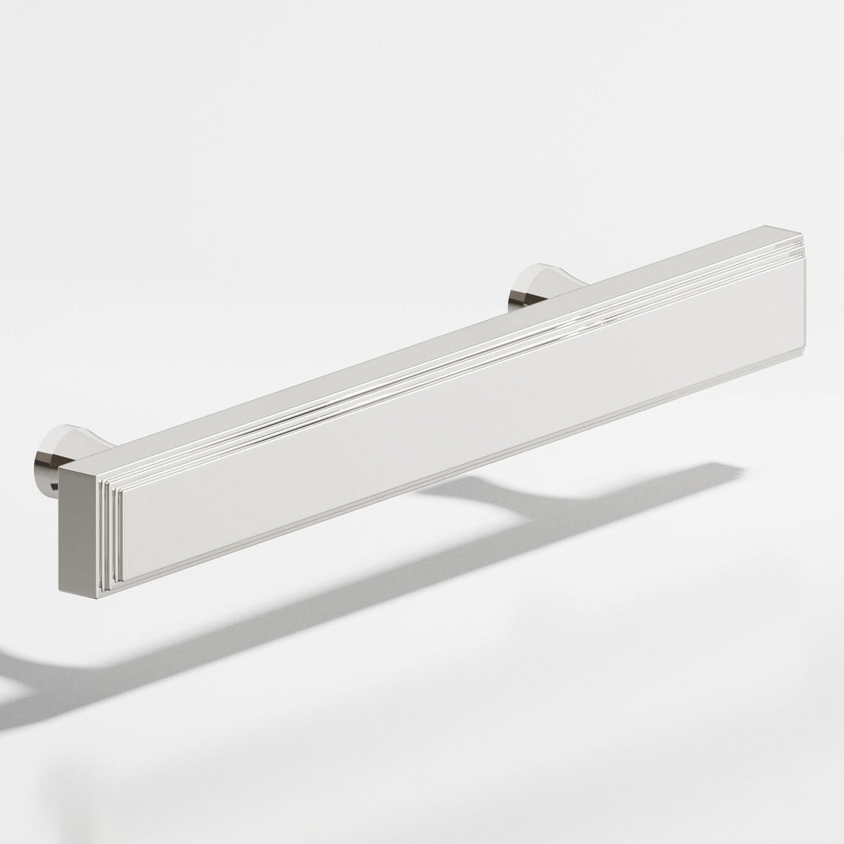 Colonial Bronze 941 Stepped Rectangular Pull with Flared Posts, 3/4 x 3/8 in Cross Section - Polished Nickel