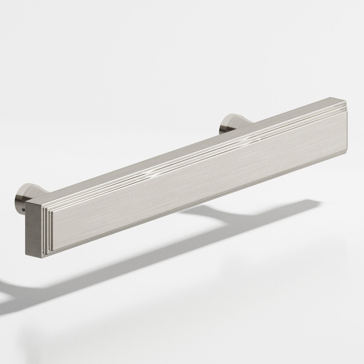 Colonial Bronze 941 Stepped Rectangular Pull with Flared Posts, 3/4 x 3/8 in Cross Section - Satin Nickel