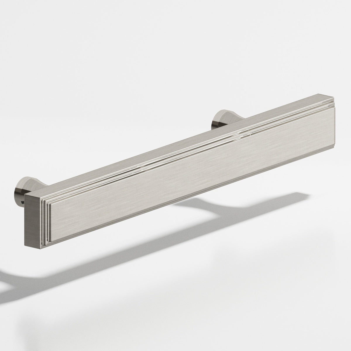 Colonial Bronze 941 Stepped Rectangular Pull with Flared Posts, 3/4 x 3/8 in Cross Section - Nickel Stainless