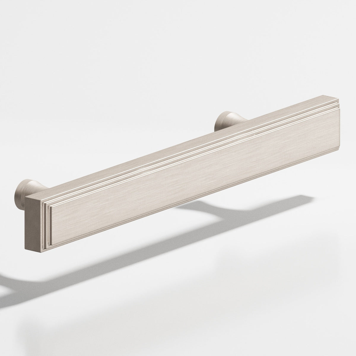 Colonial Bronze 941 Stepped Rectangular Pull with Flared Posts, 3/4 x 3/8 in Cross Section - Matte Satin Nickel