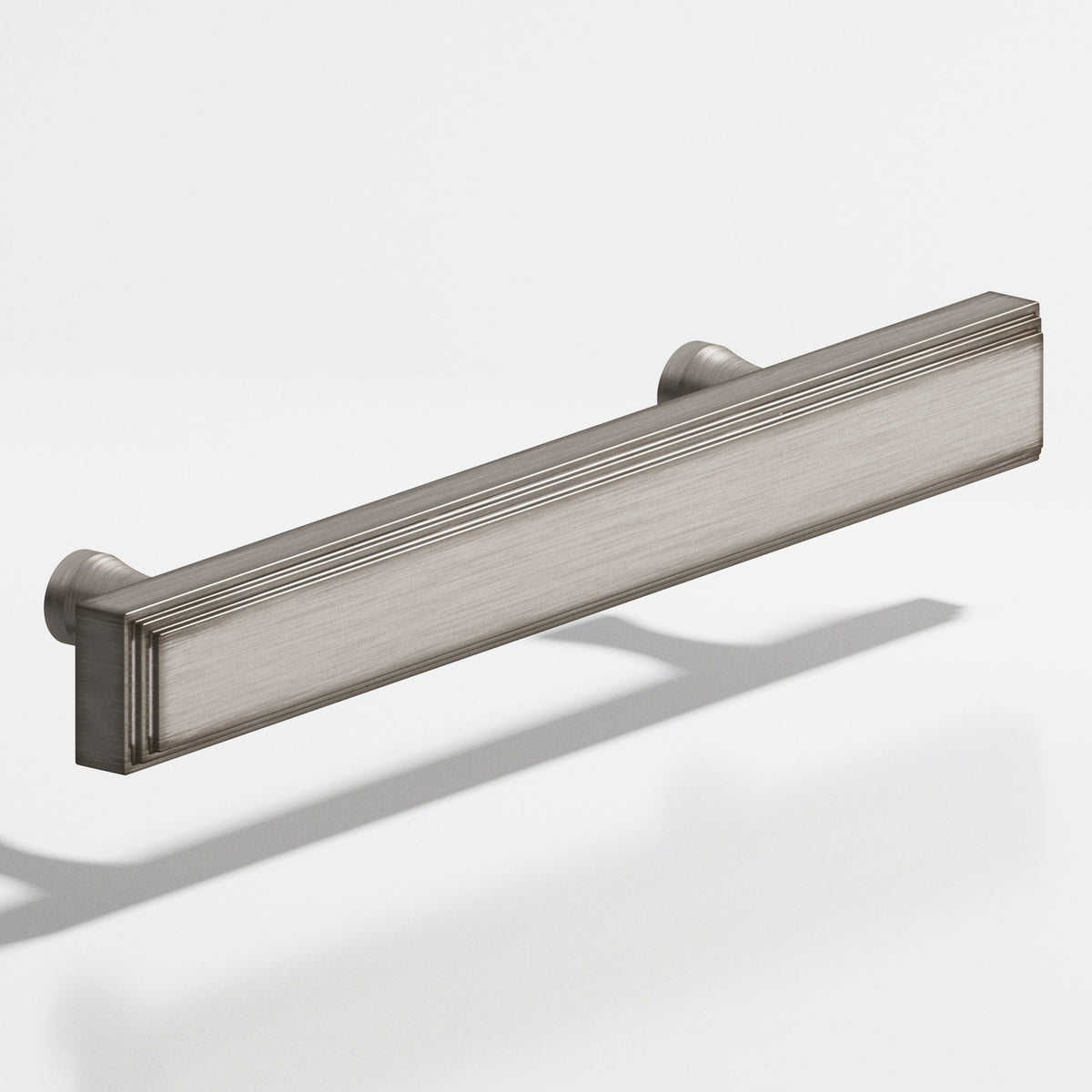 Colonial Bronze 941 Stepped Rectangular Pull with Flared Posts, 3/4 x 3/8 in Cross Section - Pewter