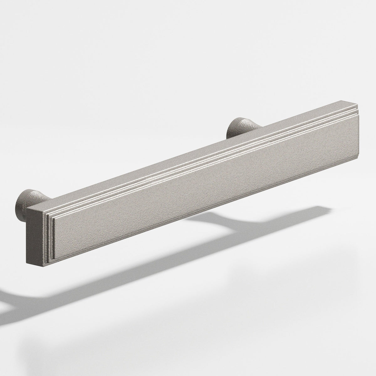Colonial Bronze 941 Stepped Rectangular Pull with Flared Posts, 3/4 x 3/8 in Cross Section - Frost Nickel™