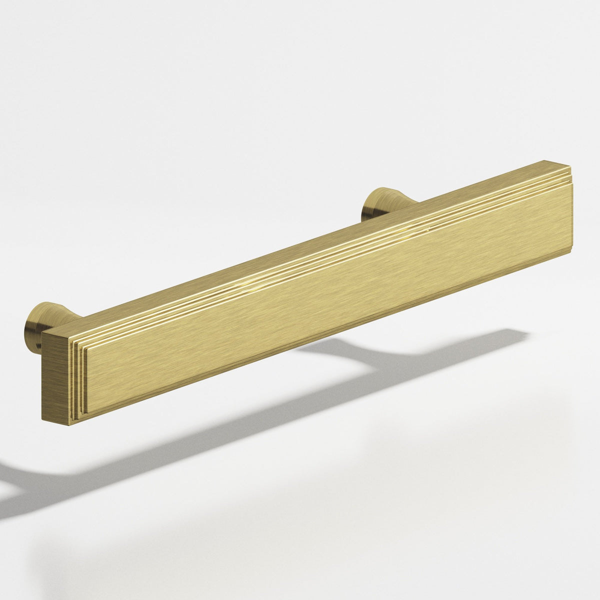 Colonial Bronze 941 Stepped Rectangular Pull with Flared Posts, 3/4 x 3/8 in Cross Section - Antique Brass