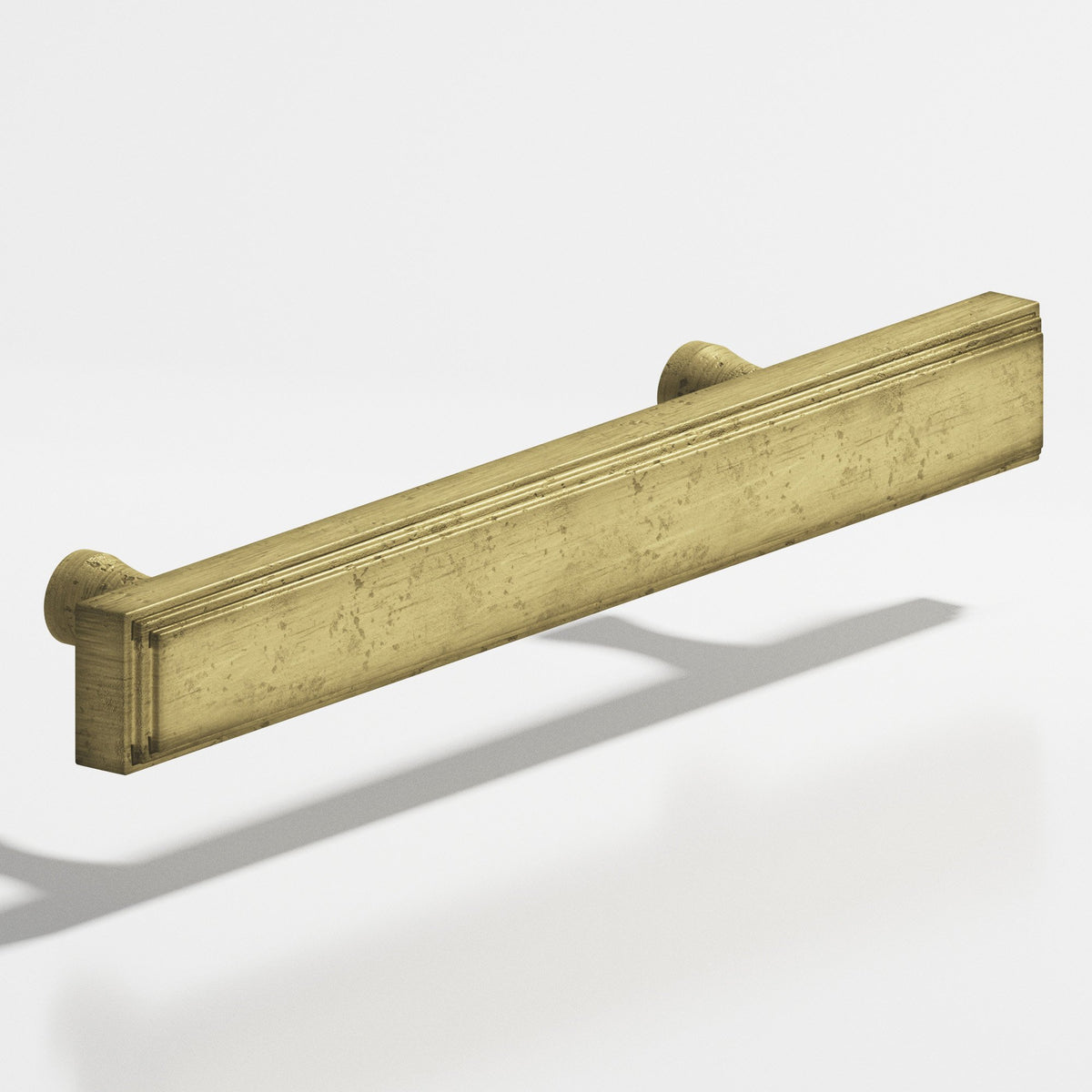 Colonial Bronze 941 Stepped Rectangular Pull with Flared Posts, 3/4 x 3/8 in Cross Section - Distressed Antique Brass