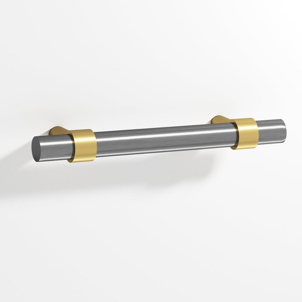 Colonial Bronze 1307 Collared Round Pull with Straight Posts, 15/32 in Diameter - Satin Brass / Graphite