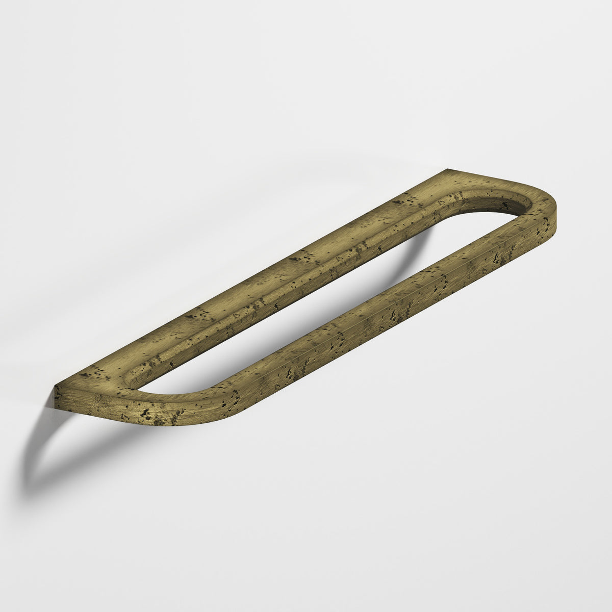 Colonial Bronze 881 Rounded Front Racetrack Pull, 1-3/4 in Projection - Distressed Antique Brass