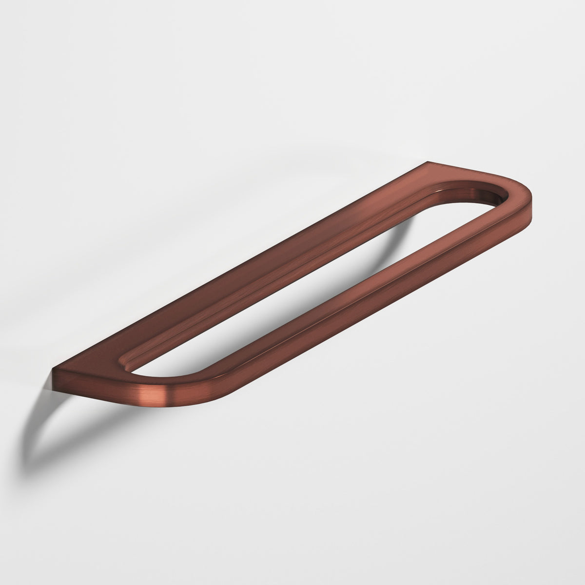Colonial Bronze 882 Rounded Front Racetrack Pull, 2 in Projection - Matte Antique Copper