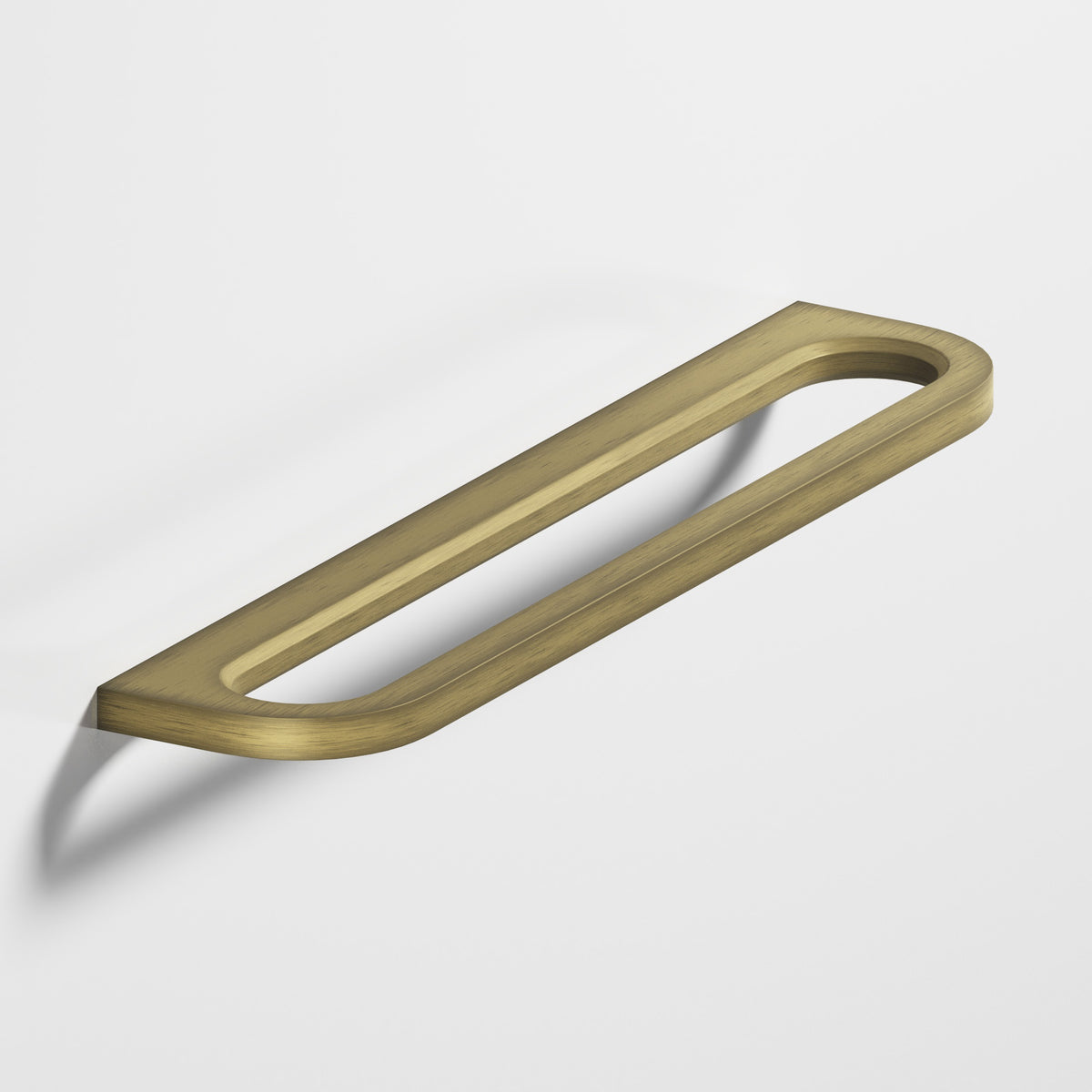 Colonial Bronze 882 Rounded Front Racetrack Pull, 2 in Projection - Matte Antique Satin Brass