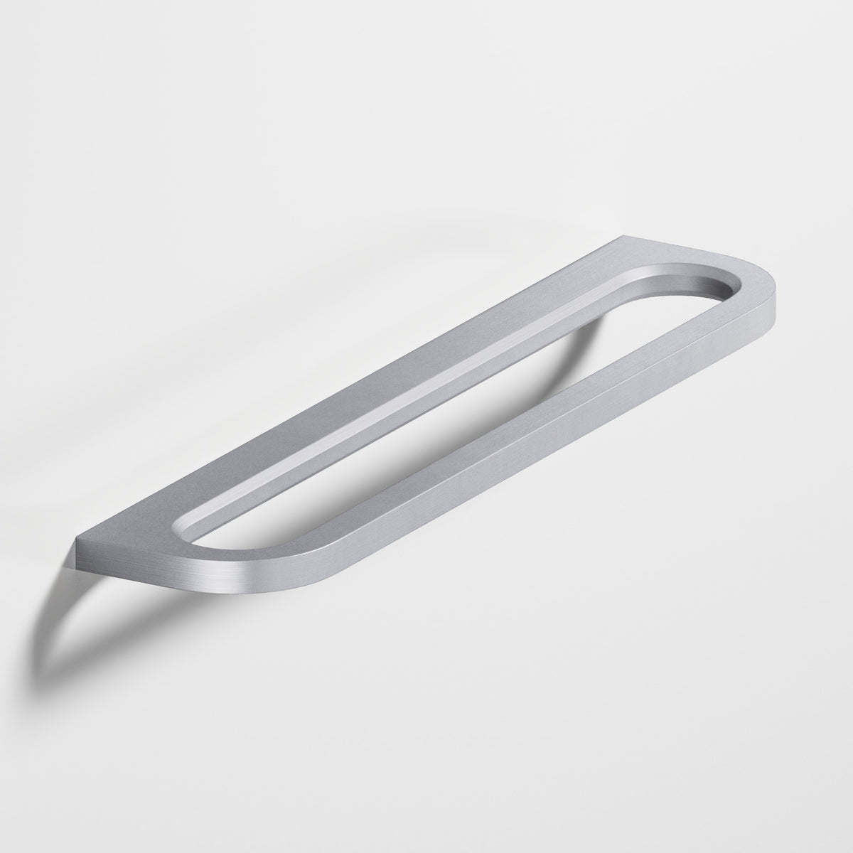 Colonial Bronze 881 Rounded Front Racetrack Pull, 1-3/4 in Projection - Matte Satin Chrome