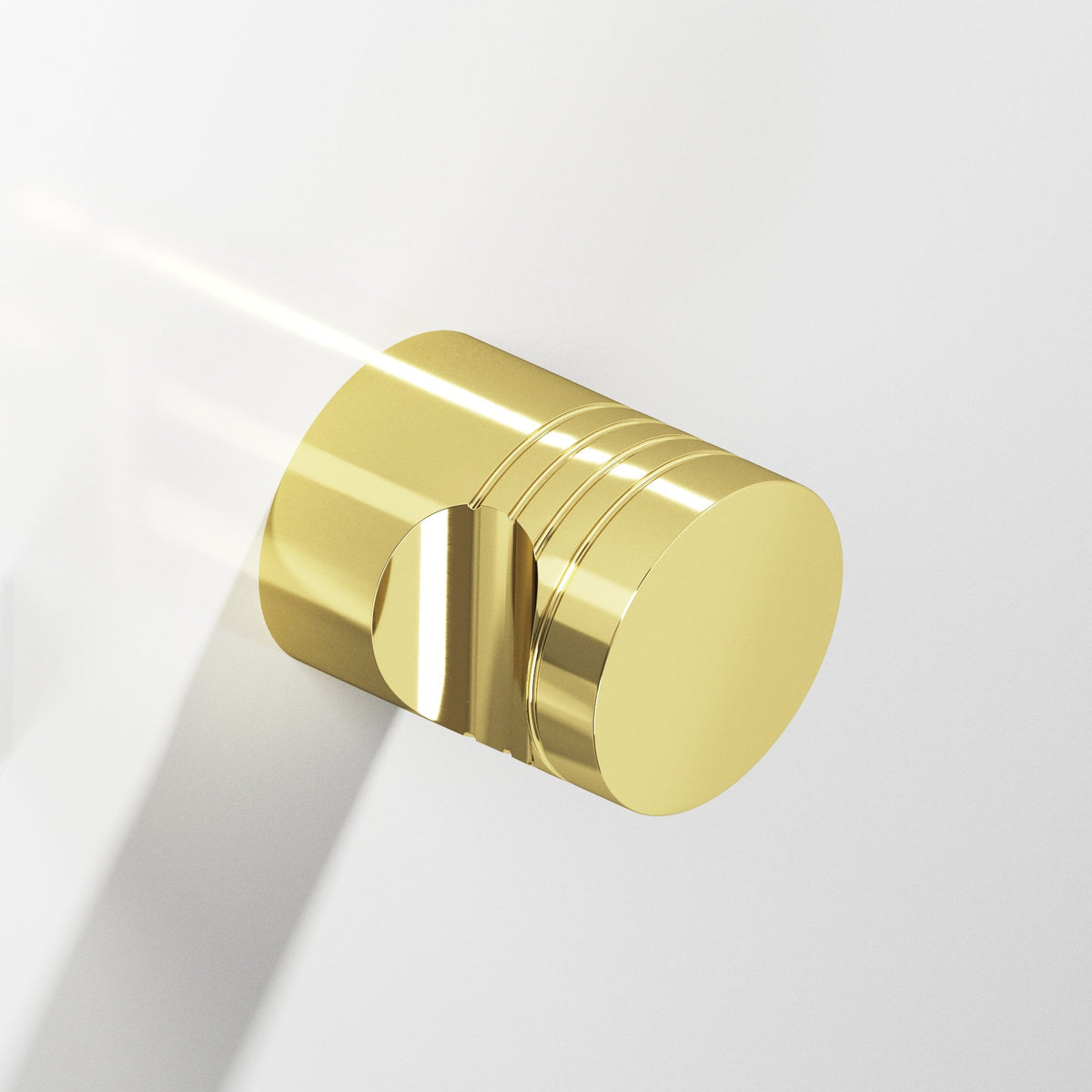 Colonial Bronze 104 Round Grooved Knob, 3/4 in Diameter - Polished Brass