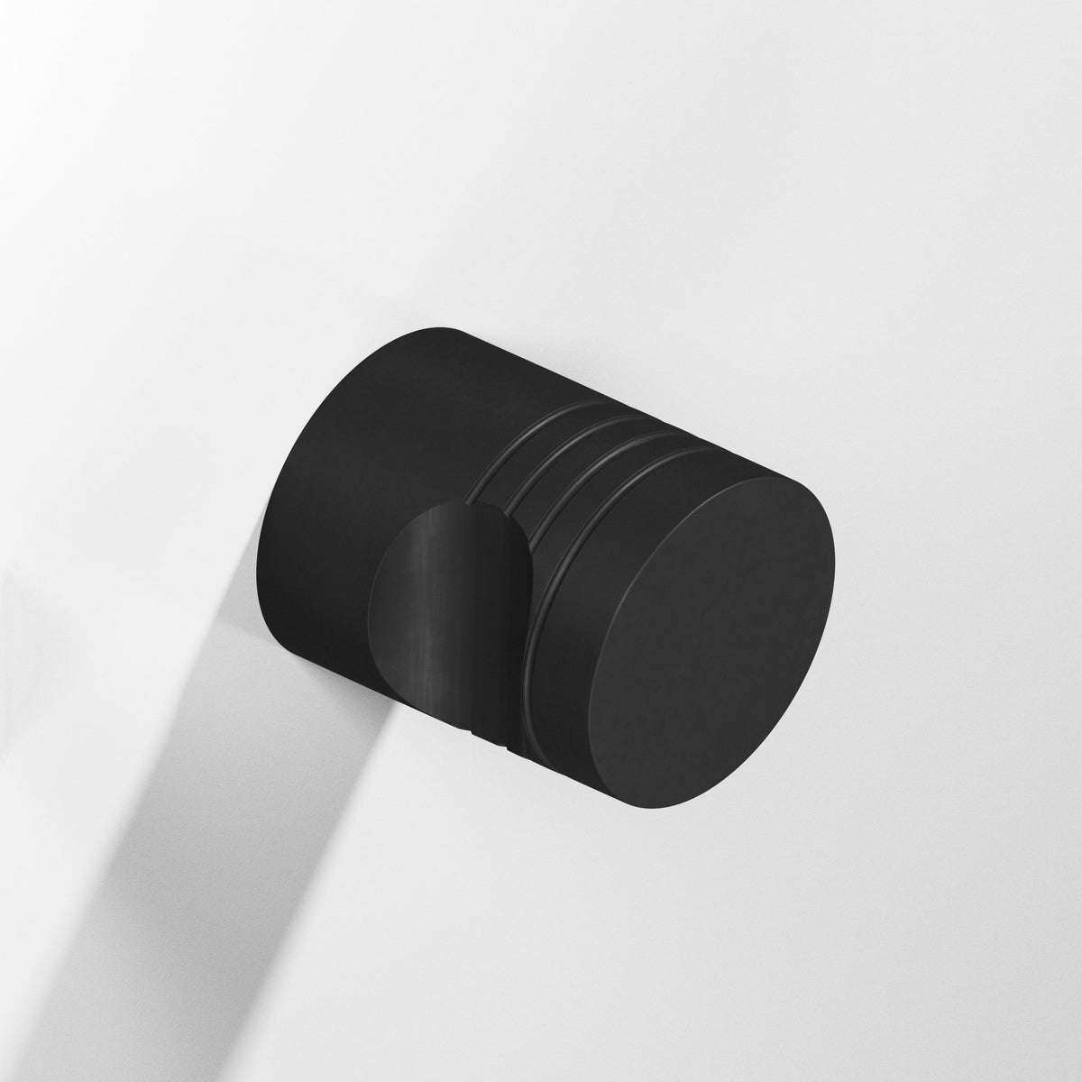 Colonial Bronze 105 Round Grooved Knob, 1 in Diameter - Matte Satin Black