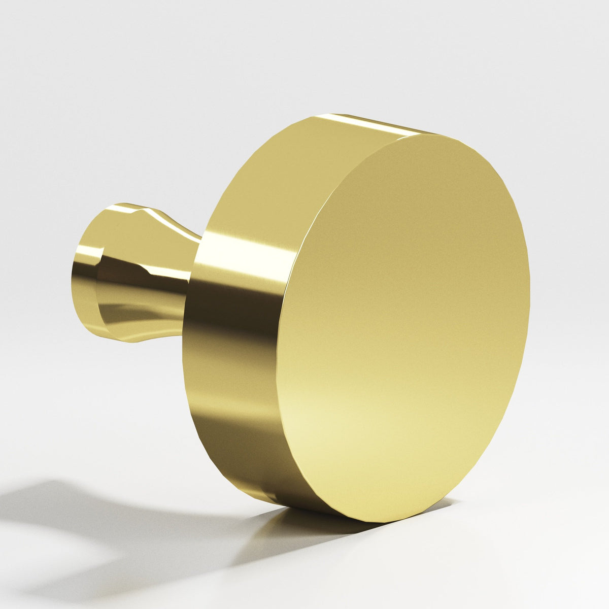 Colonial Bronze 110 Round Knob with Flared Post, 1 in Diameter - Polished Brass