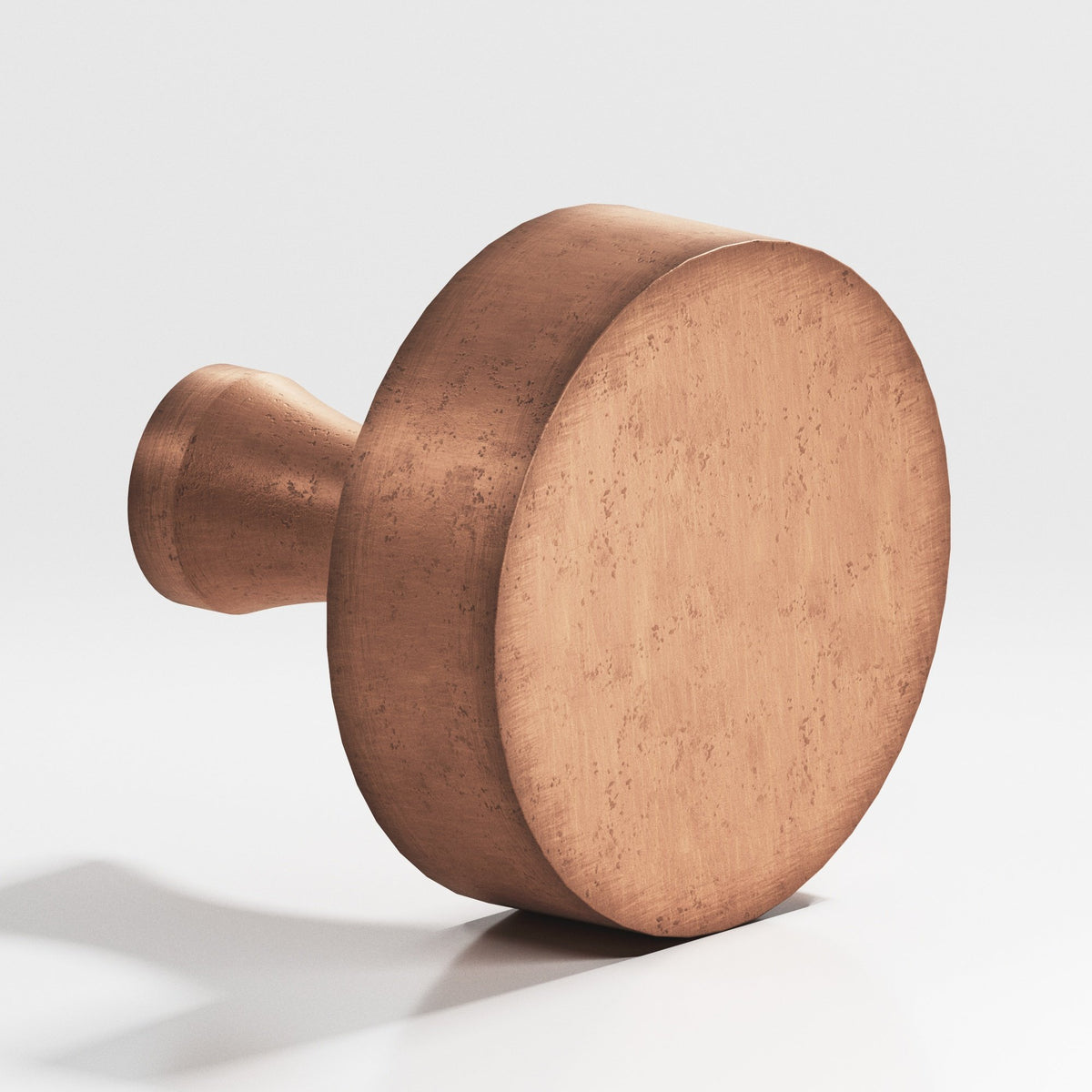 Colonial Bronze 110 Round Knob with Flared Post, 1 in Diameter - Distressed Antique Copper