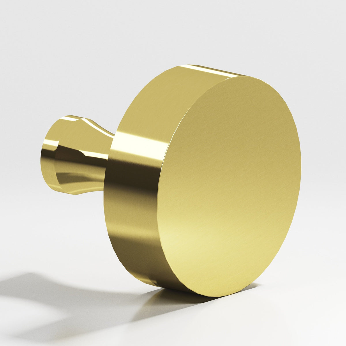 Colonial Bronze 110 Round Knob with Flared Post, 1 in Diameter - Unlacquered Polished Brass