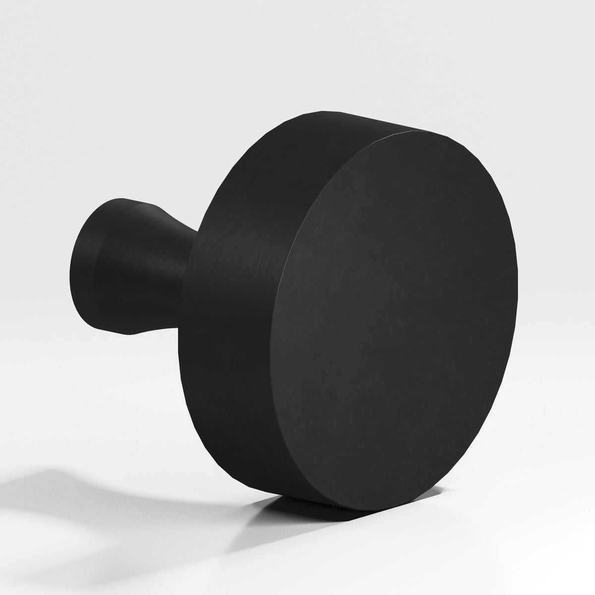 Colonial Bronze 110 Round Knob with Flared Post, 1 in Diameter - Matte Satin Black