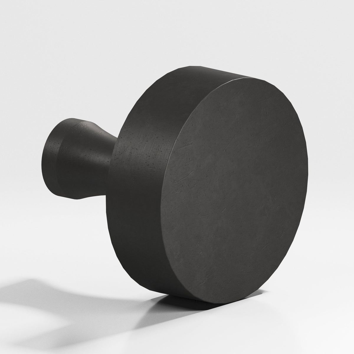 Colonial Bronze 110 Round Knob with Flared Post, 1 in Diameter - Distressed Satin Black