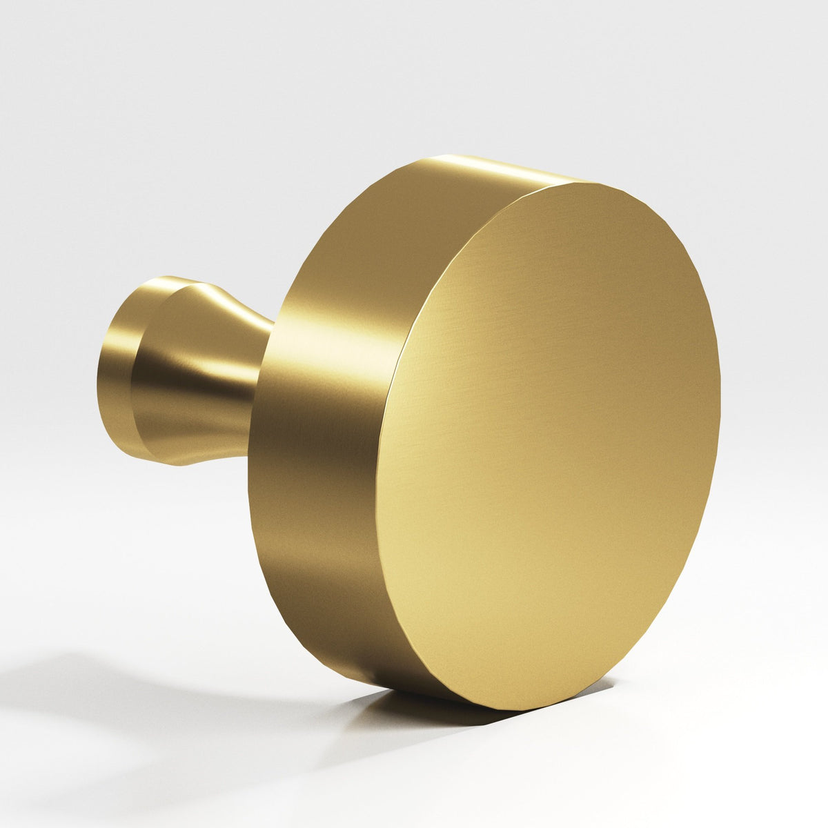 Colonial Bronze 111 Round Knob with Flared Post, 1-1/4 in Diameter - Satin Brass