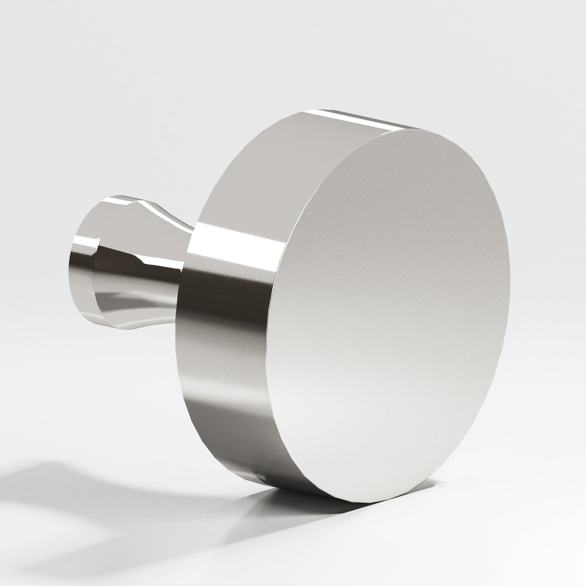 Colonial Bronze 110 Round Knob with Flared Post, 1 in Diameter - Polished Nickel