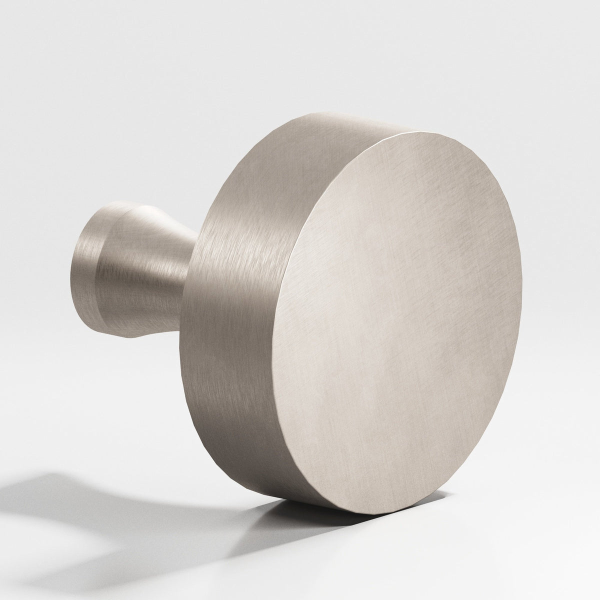 Colonial Bronze 110 Round Knob with Flared Post, 1 in Diameter - Matte Satin Nickel