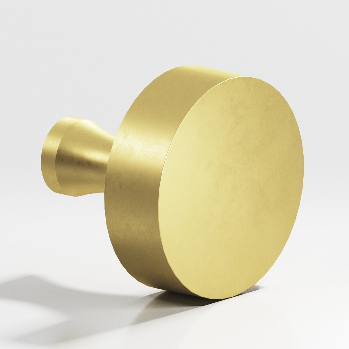 Colonial Bronze 110 Round Knob with Flared Post, 1 in Diameter - Matte Satin Brass
