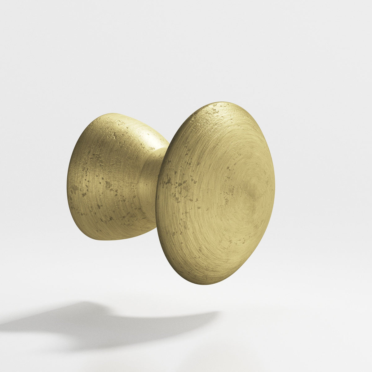 Colonial Bronze 118 Round Knob, 1-1/4 in Diameter x 1-3/16 in Projection - Distressed Antique Brass