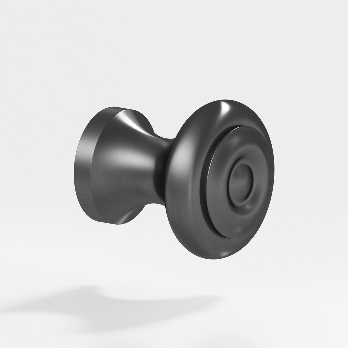 Colonial Bronze 129 Round Ringed Knob, 7/8 in Diameter x 7/8 in Projection - Matte Graphite