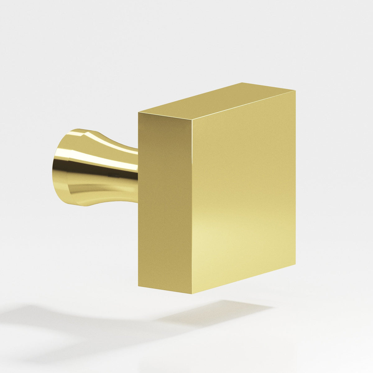 Colonial Bronze 120 Square Knob with Flared Post, 1 in - Polished Brass