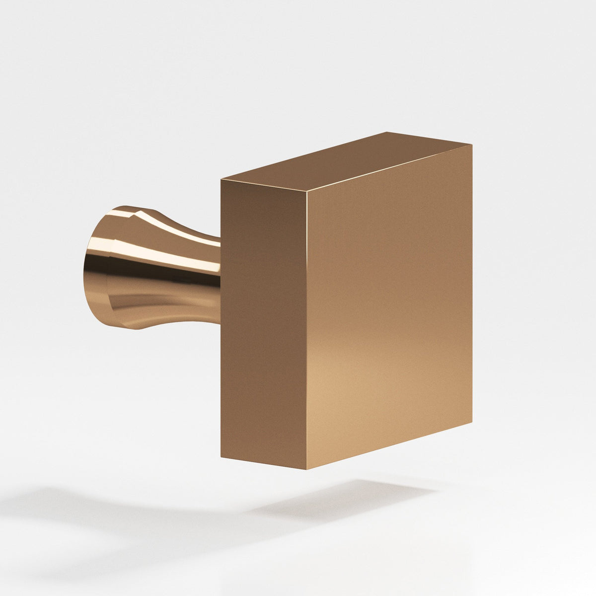 Colonial Bronze 120 Square Knob with Flared Post, 1 in - Polished Bronze