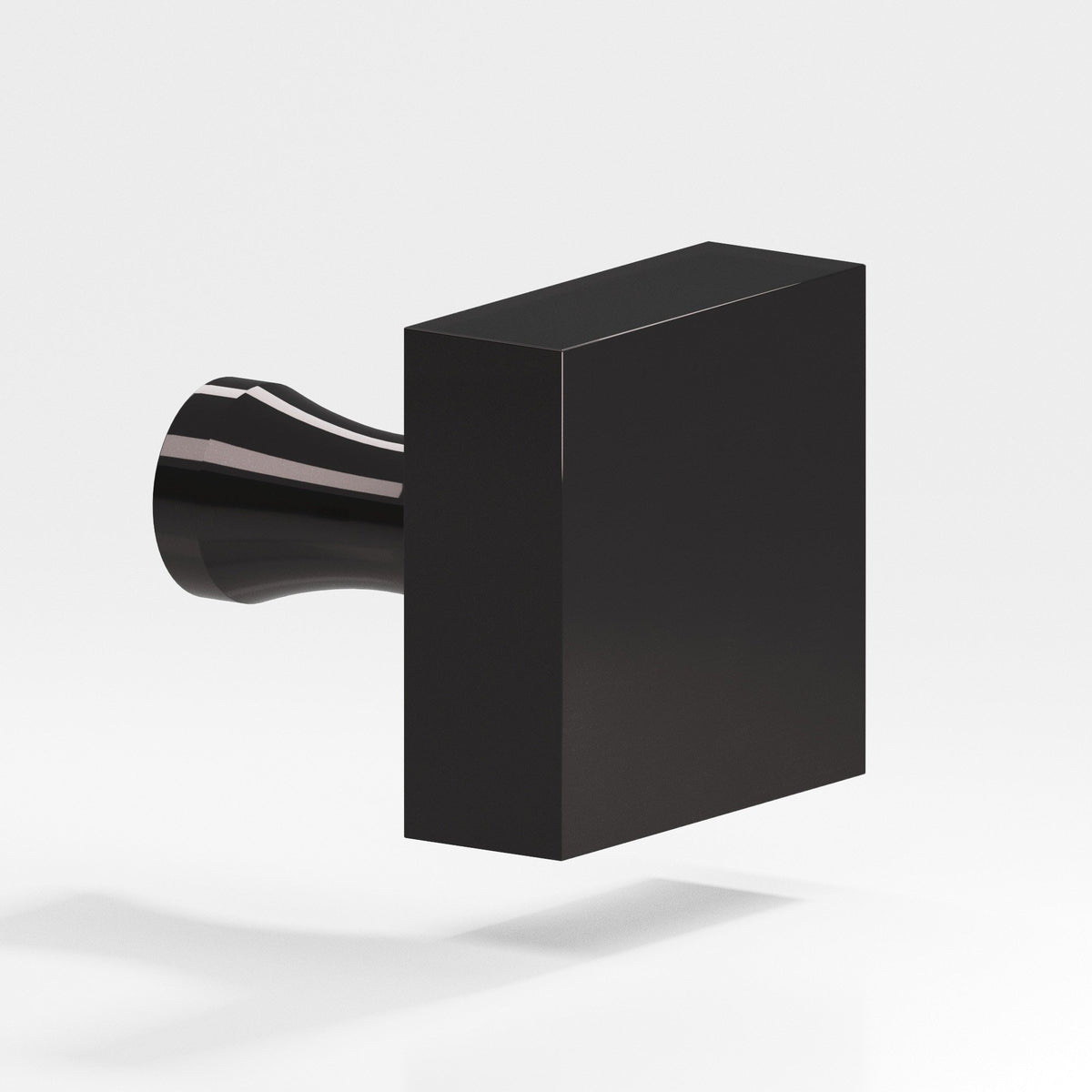 Colonial Bronze 120 Square Knob with Flared Post, 1 in - Satin Black