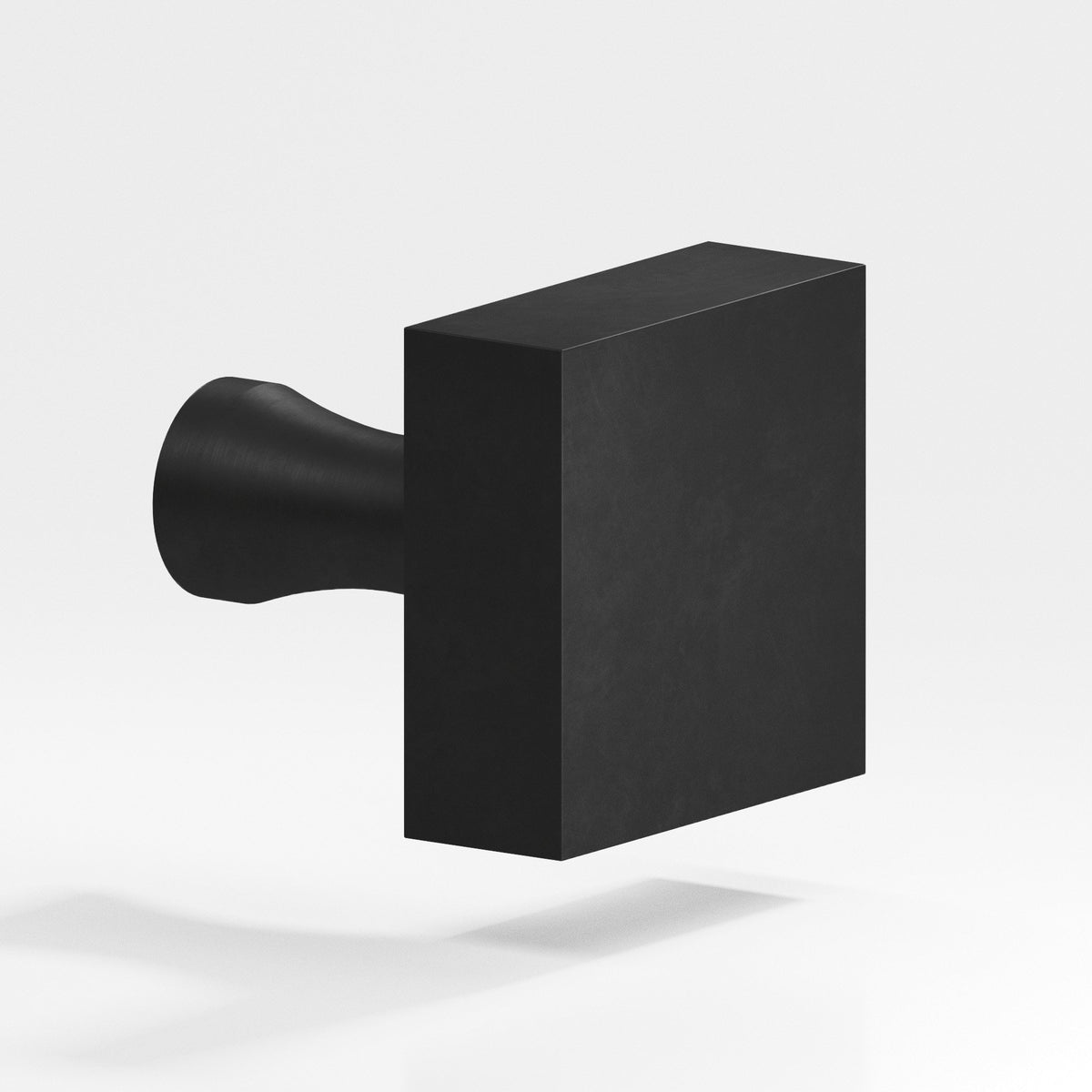 Colonial Bronze 122 Square Knob with Flared Post, 1-1/2 in - Matte Satin Black