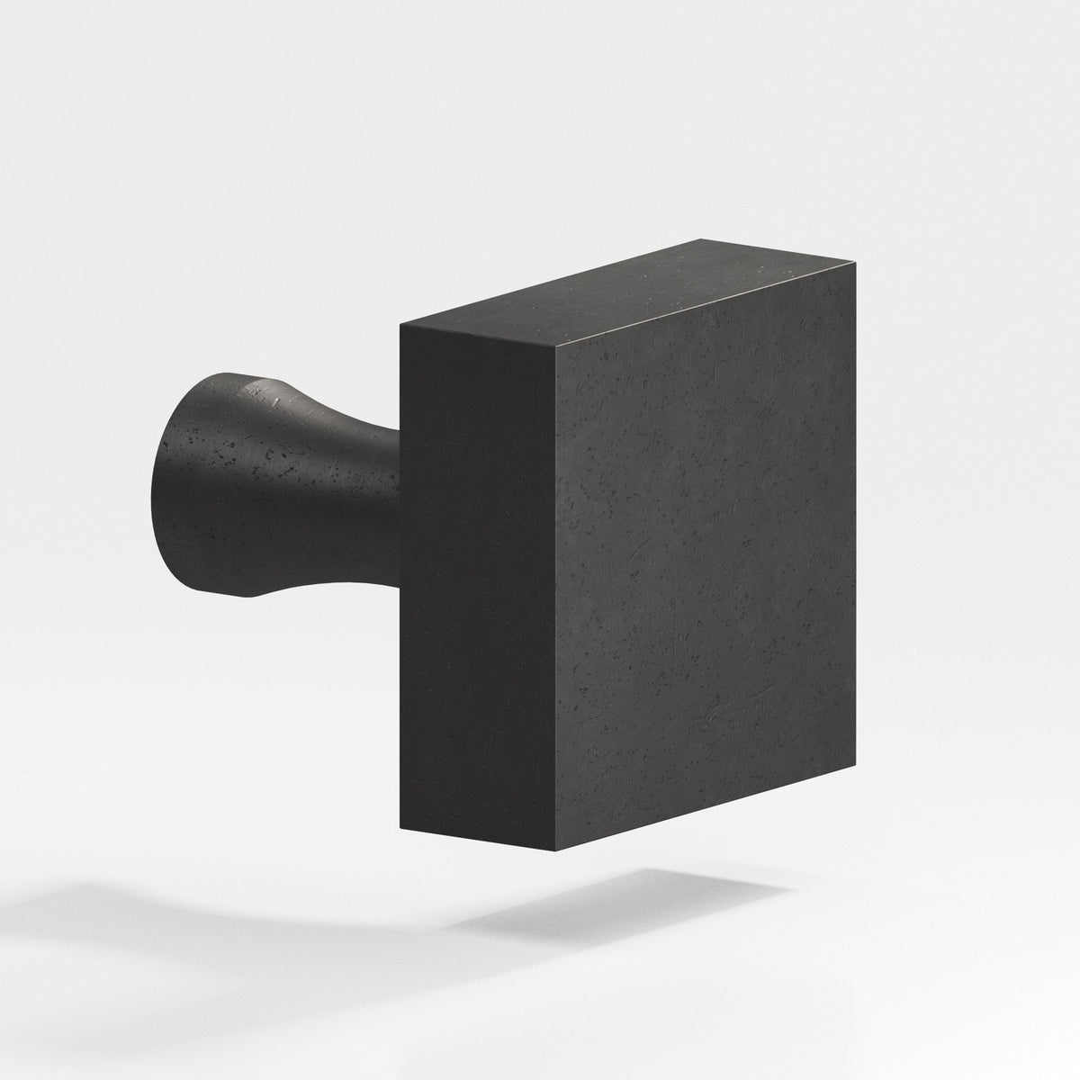 Colonial Bronze 120 Square Knob with Flared Post, 1 in - Distressed Satin Black