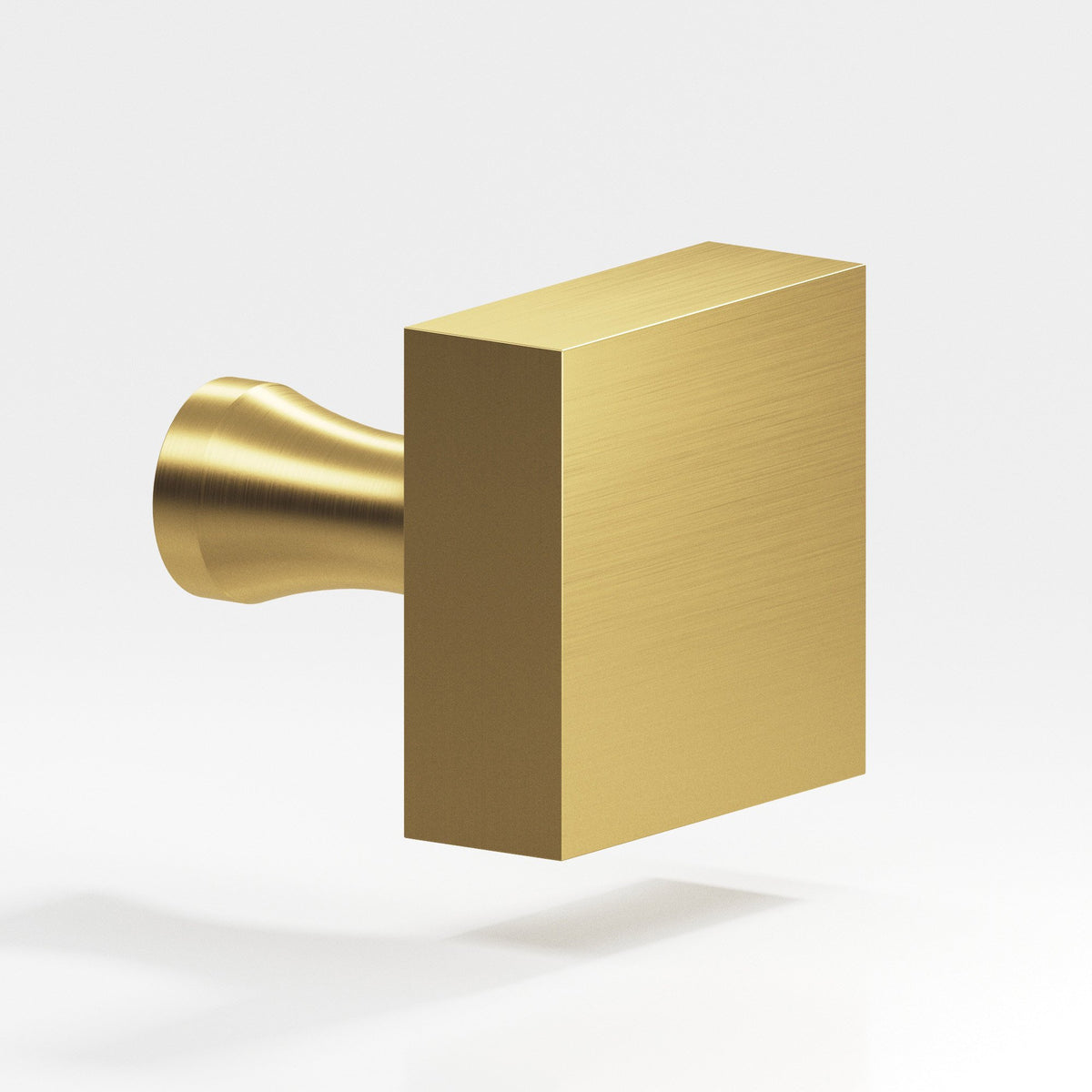 Colonial Bronze 120 Square Knob with Flared Post, 1 in - Satin Brass