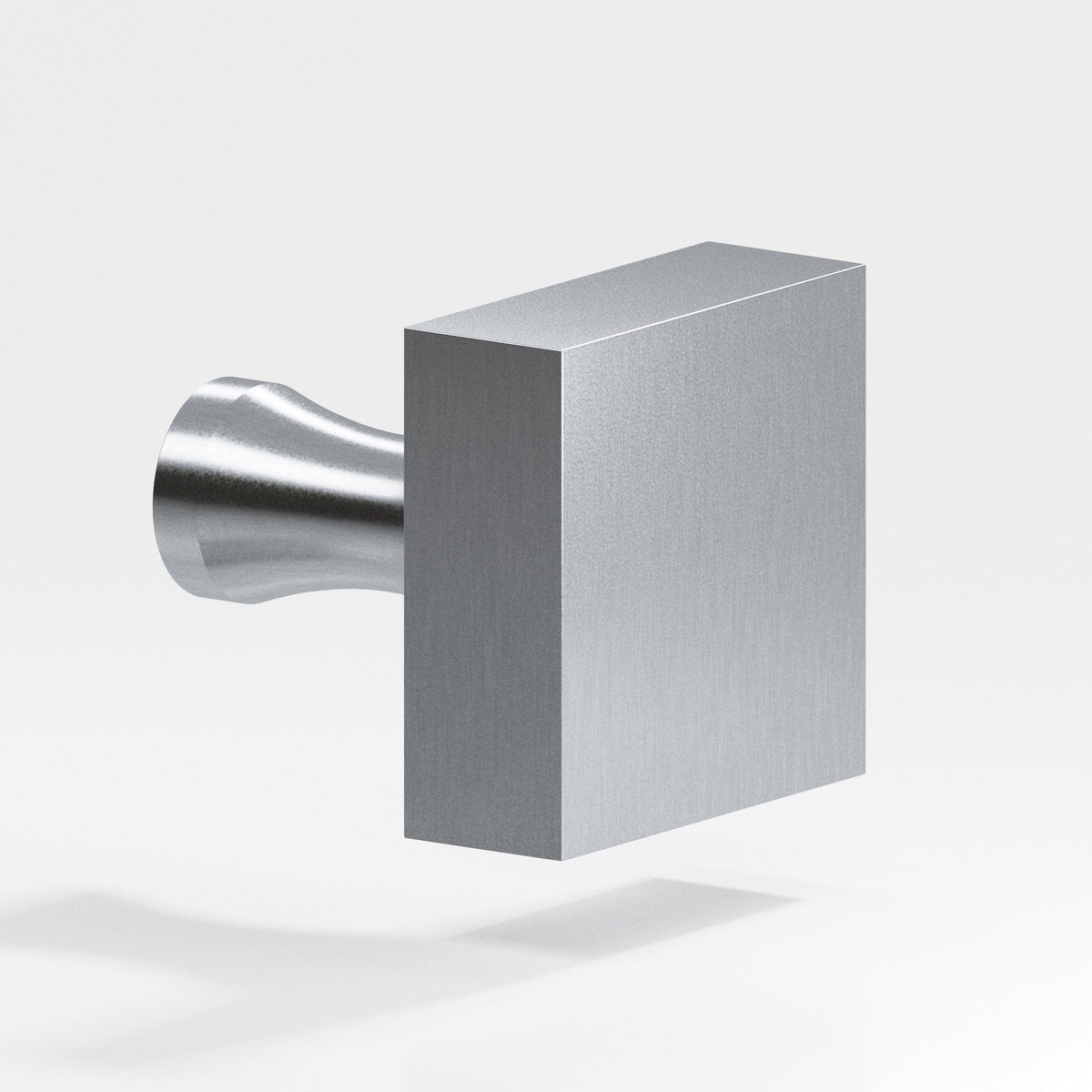 Colonial Bronze 120 Square Knob with Flared Post, 1 in - Satin Chrome