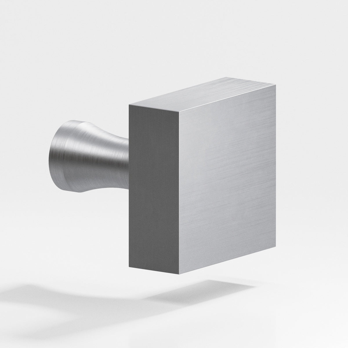 Colonial Bronze 120 Square Knob with Flared Post, 1 in - Matte Satin Chrome