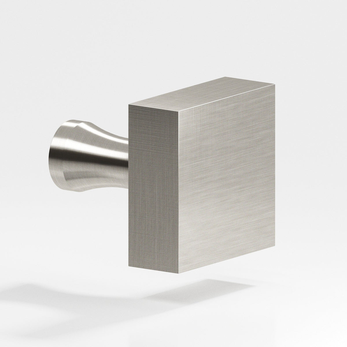 Colonial Bronze 120 Square Knob with Flared Post, 1 in - Satin Nickel