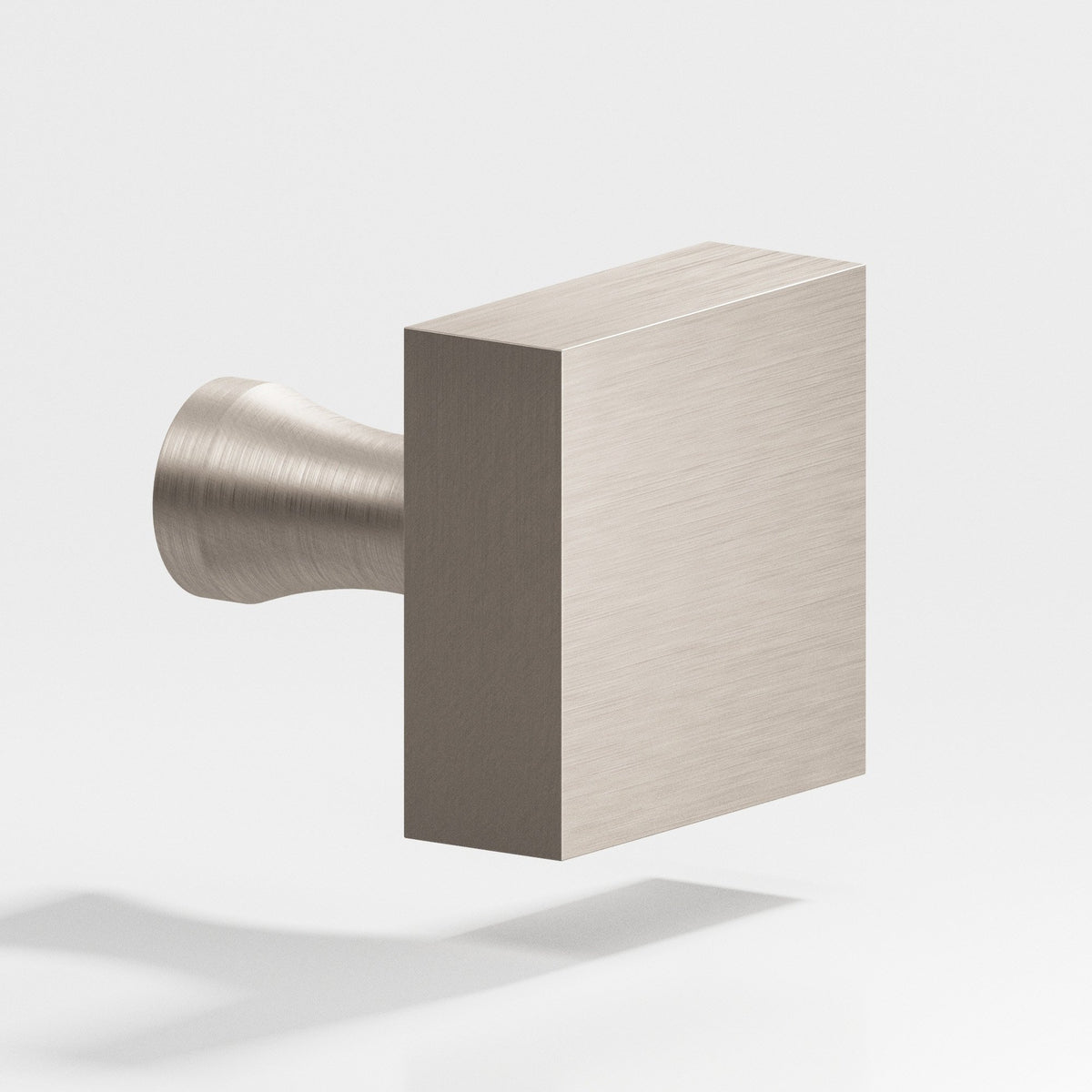 Colonial Bronze 120 Square Knob with Flared Post, 1 in - Matte Satin Nickel