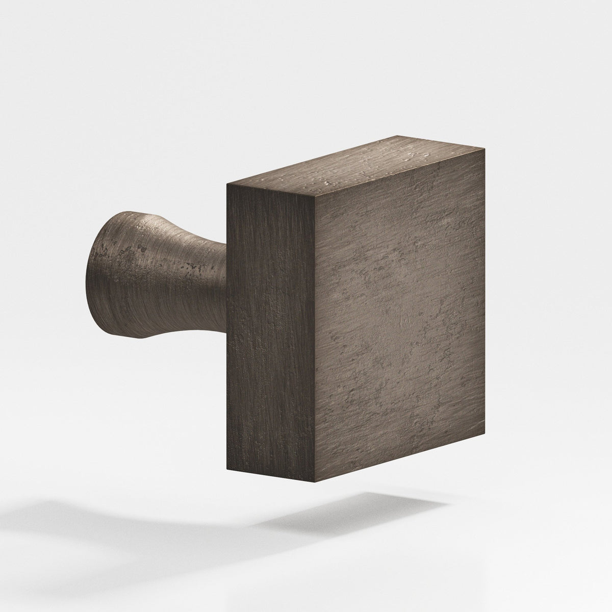 Colonial Bronze 120 Square Knob with Flared Post, 1 in - Distressed Pewter