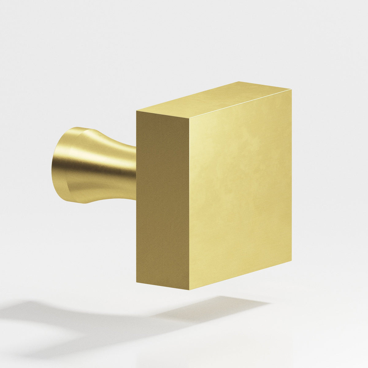 Colonial Bronze 120 Square Knob with Flared Post, 1 in - Matte Satin Brass