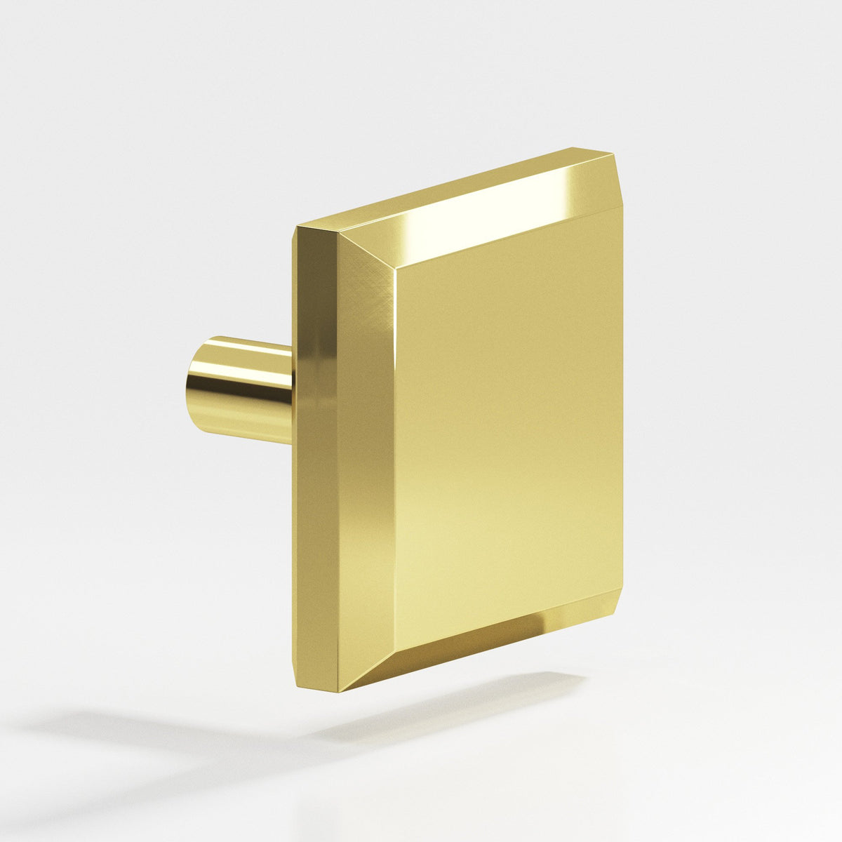 Colonial Bronze 126 Square Beveled Knob with Straight Post, 1-1/4 in - Polished Brass