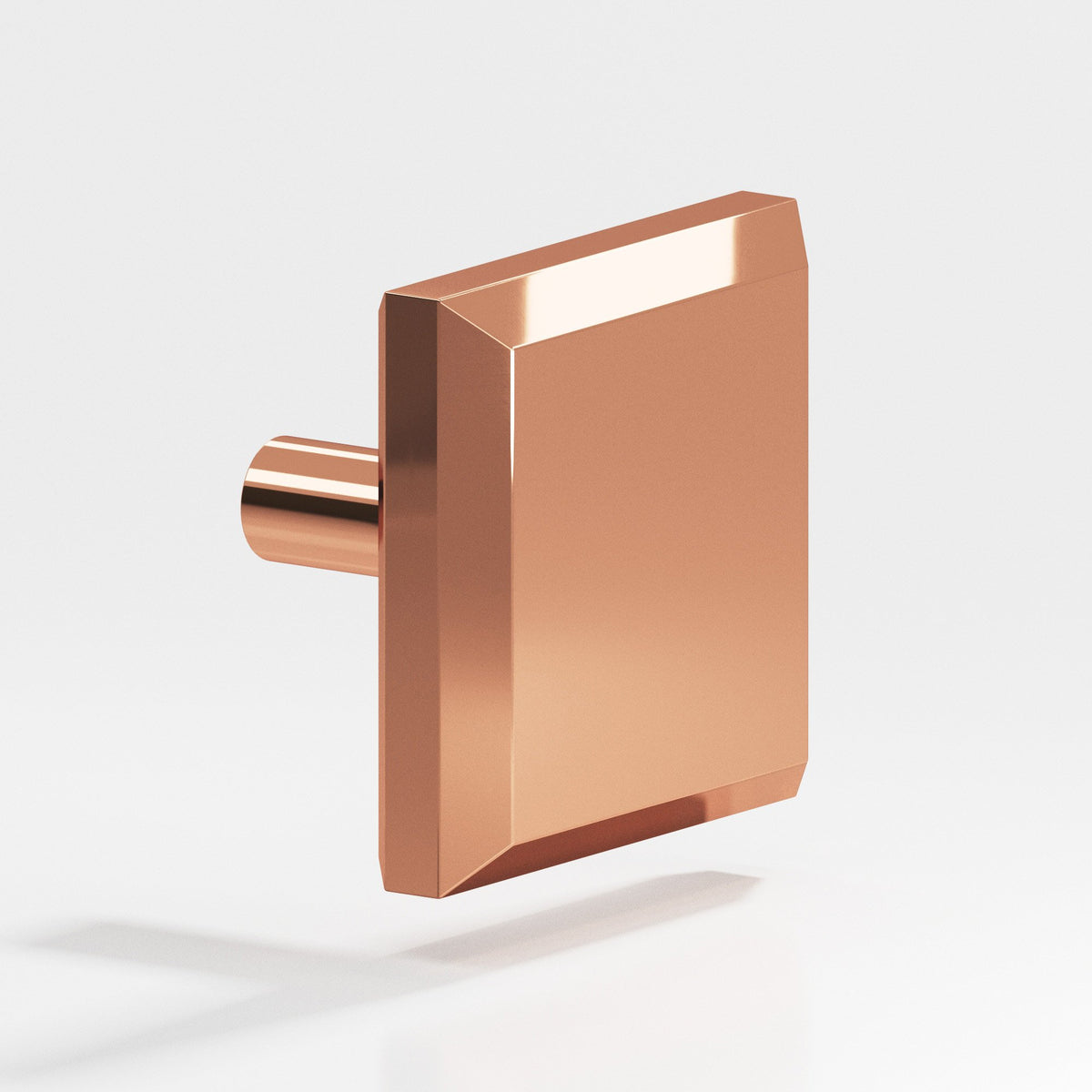 Colonial Bronze 126 Square Beveled Knob with Straight Post, 1-1/4 in - Polished Copper