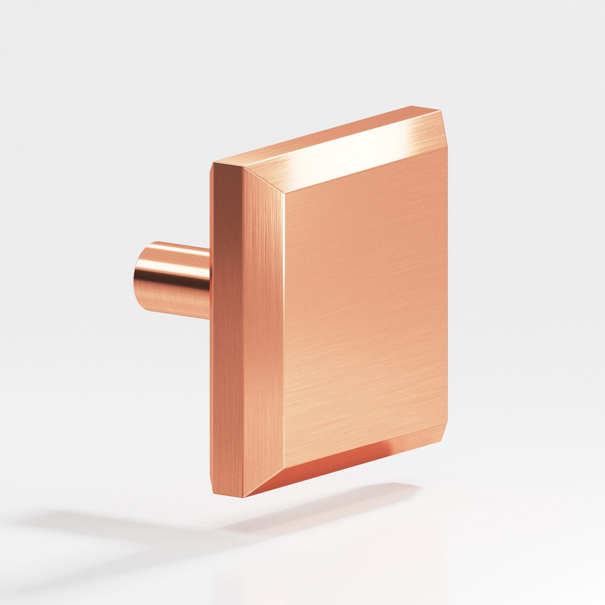 Colonial Bronze 126 Square Beveled Knob with Straight Post, 1-1/4 in - Satin Copper