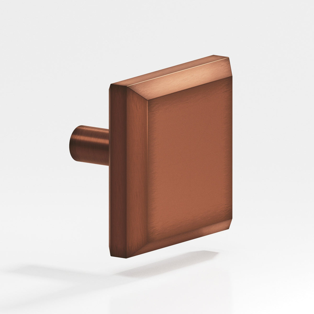 Colonial Bronze 127 Square Beveled Knob with Straight Post, 1-1/2 in - Matte Antique Copper
