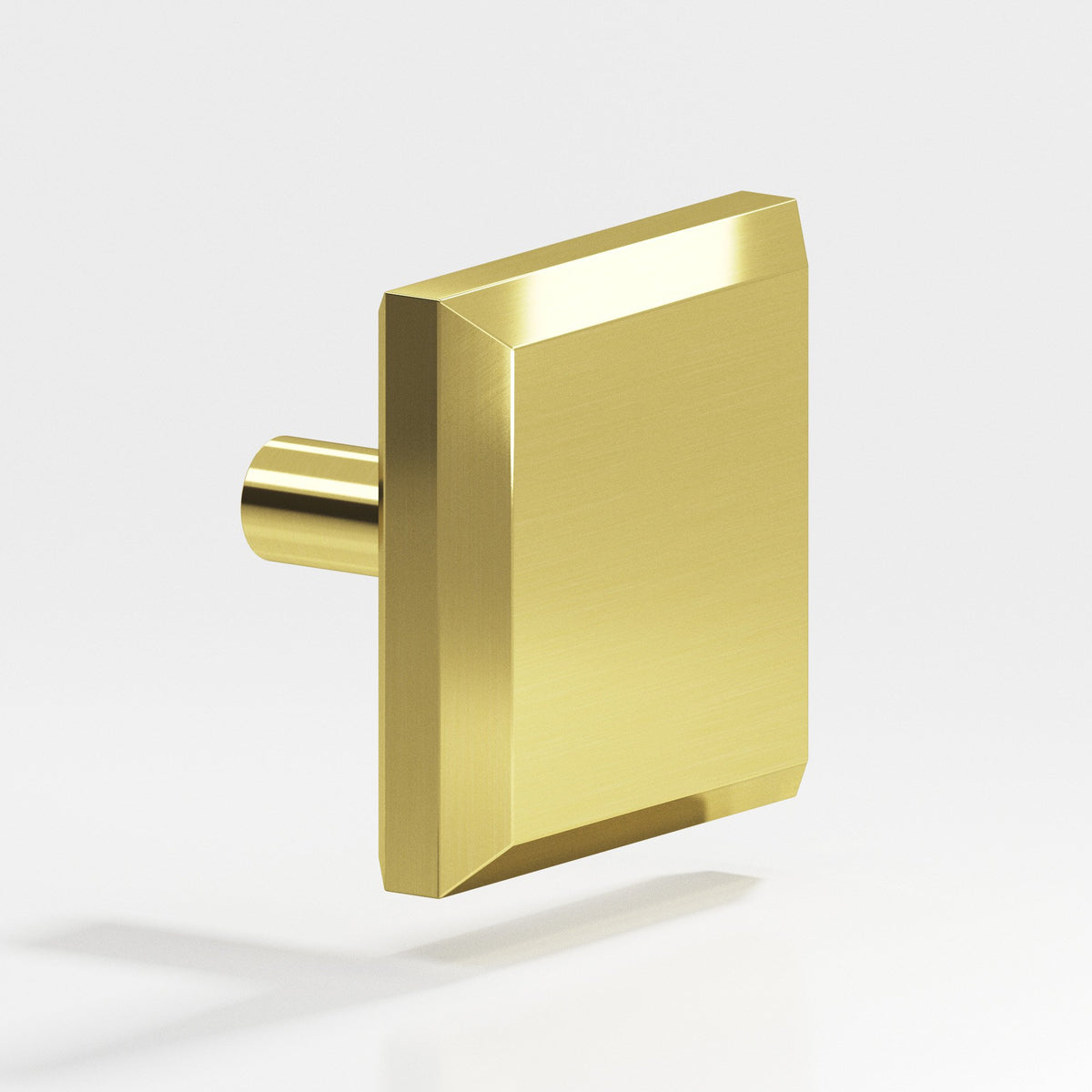 Colonial Bronze 127 Square Beveled Knob with Straight Post, 1-1/2 in - Unlacquered Polished Brass