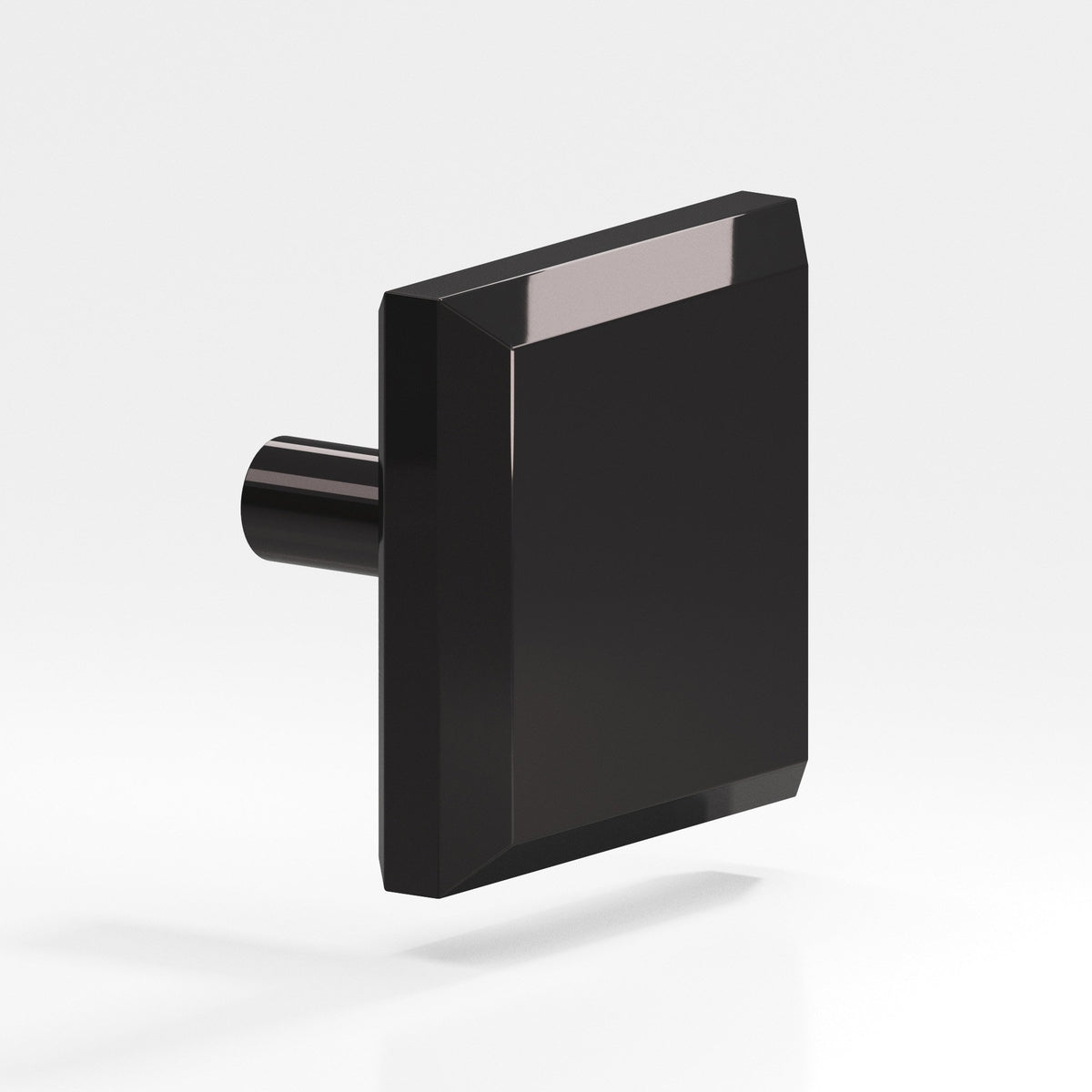 Colonial Bronze 126 Square Beveled Knob with Straight Post, 1-1/4 in - Satin Black
