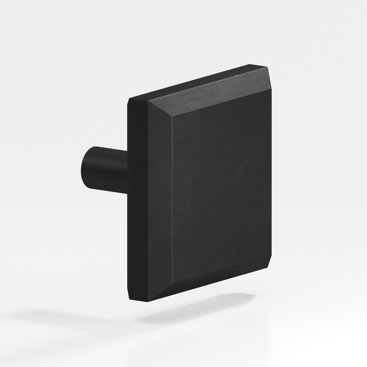 Colonial Bronze 126 Square Beveled Knob with Straight Post, 1-1/4 in - Matte Satin Black