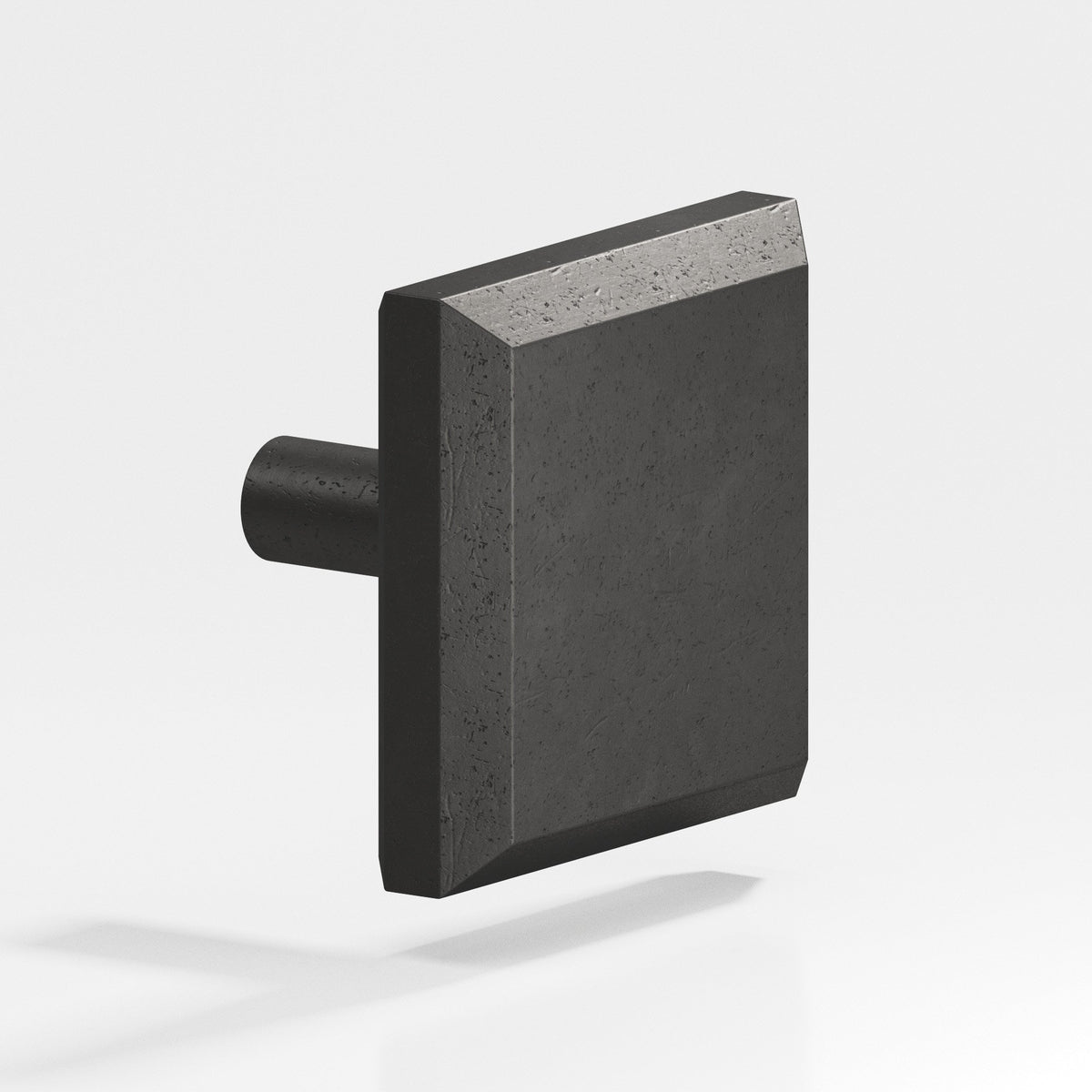 Colonial Bronze 126 Square Beveled Knob with Straight Post, 1-1/4 in - Distressed Satin Black