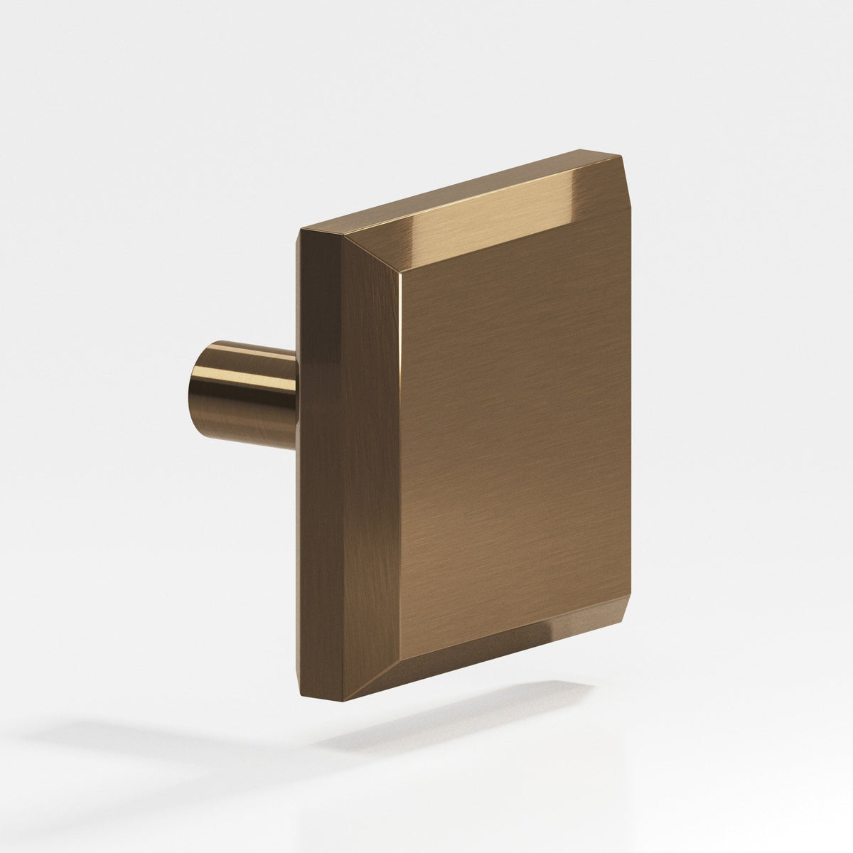 Colonial Bronze 126 Square Beveled Knob with Straight Post, 1-1/4 in - Light Statuary Bronze