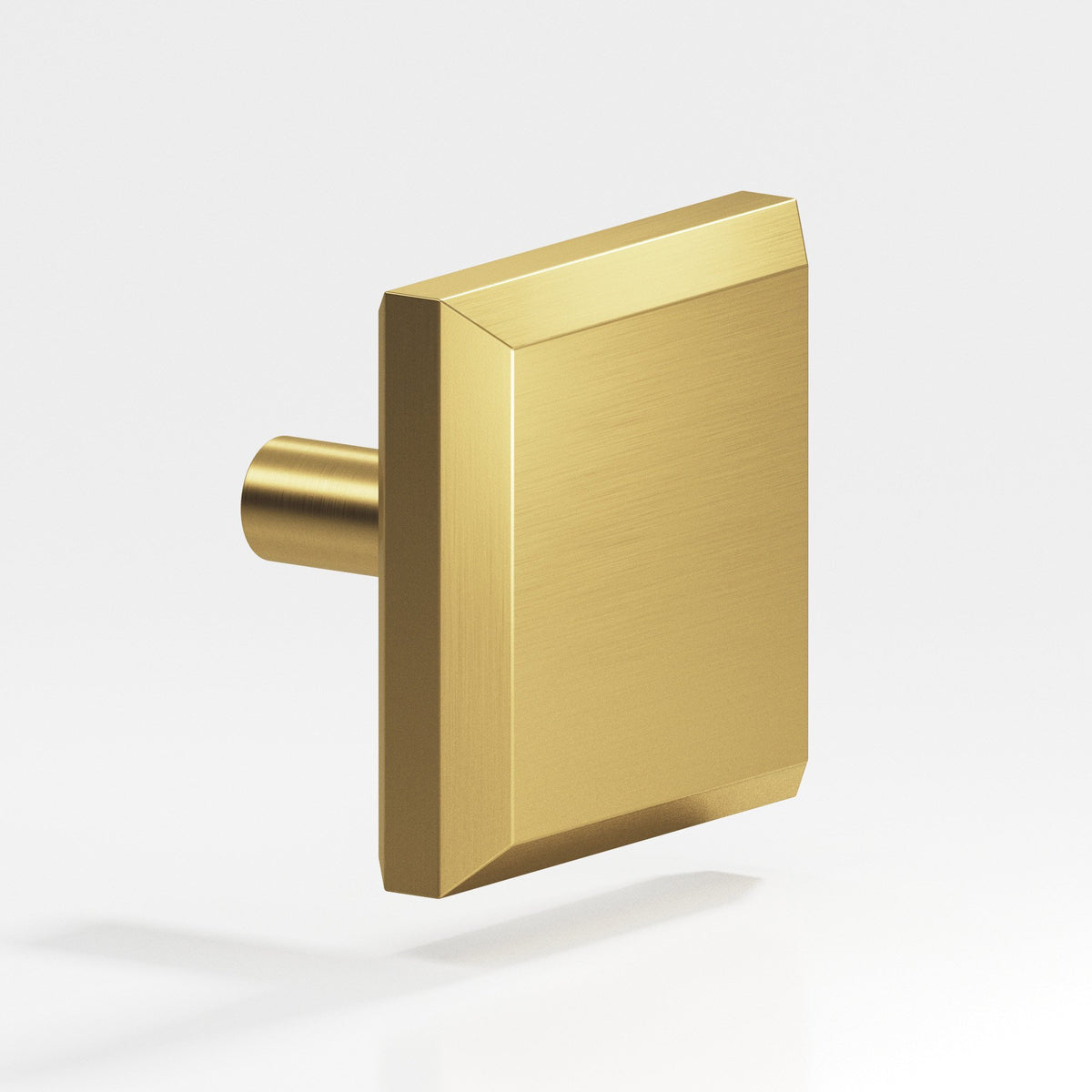 Colonial Bronze 126 Square Beveled Knob with Straight Post, 1-1/4 in - Satin Brass